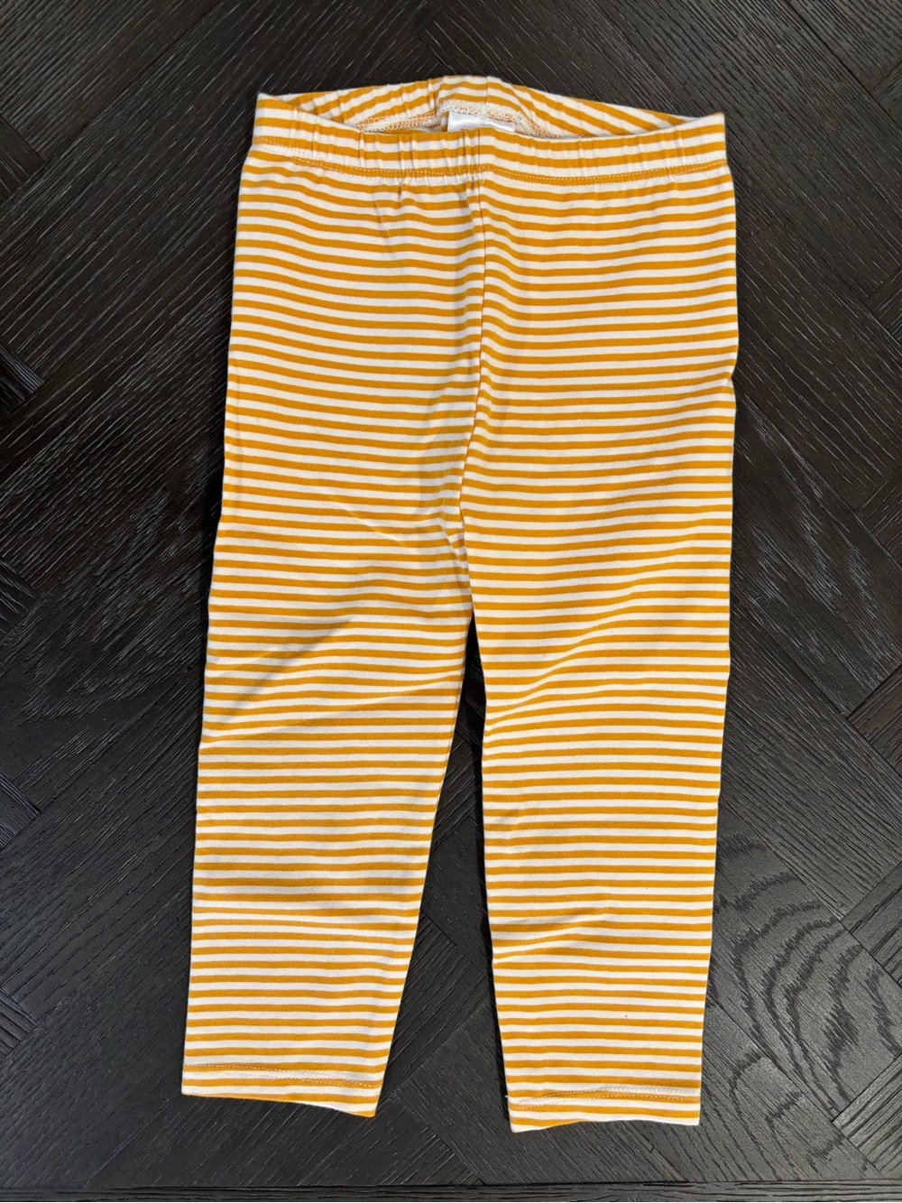 Hanna Andersson Yellow & White Stripe Leggings